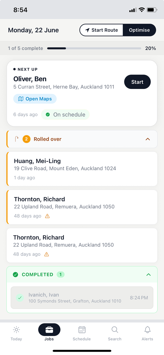 PoolAxis jobs run sheet view